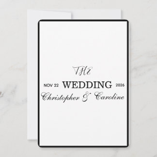 Convites Elegante Caligrafia em preto e branco de velho din