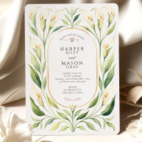 Elegante Calla Lily Watercolor Dourado Invitat