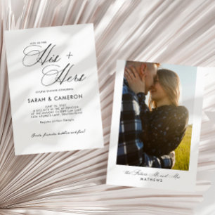 Convites Elegante Calligrafa Sua Foto De Chá De Casal