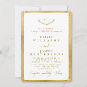 CONVITES ELEGANTE CALLIGRAPHY E OURO DE CASAMENTO CHIC