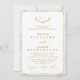 CONVITES ELEGANTE CALLIGRAPHY E OURO DE CASAMENTO CHIC