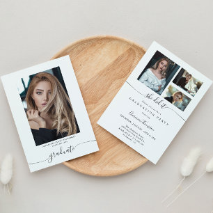Convites Elegante Calliografia 4 Foto Ela fez Graduação