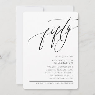 Convites ELEGANTE Calliografia, preto 50º partido moderno