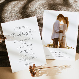 Convites Elegante Calliografia Simples O casamento de