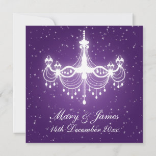 Convites Elegante Candelabro Roxo para Casamento