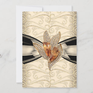 Convites Elegante Caramel Cream Dourado âmbar 2