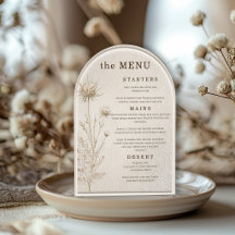 Elegante Cardápio de Casamento em Arco de Pampas M