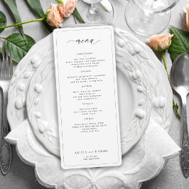 Convites Elegante cardápio de casamento impresso em preto e
