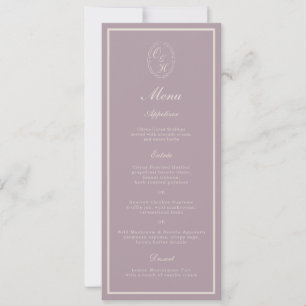 Convites Elegante Cardápio Longo de Casamento em Rosa Malva