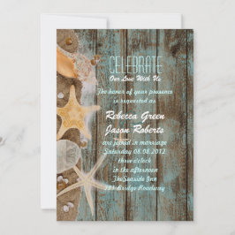 Convites elegante casa de praia conchas casamento na praia