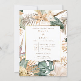 Convites Elegante Casamento à Beira-Mar em Destino Costeiro