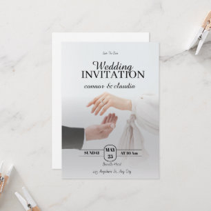 Convites Elegante casamento aviso com antecedência