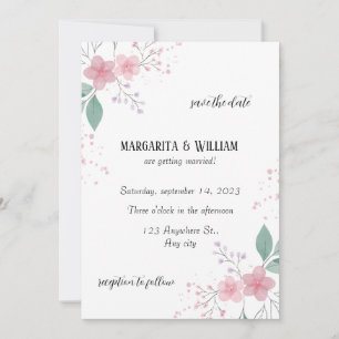 Convites Elegante casamento aviso com antecedência