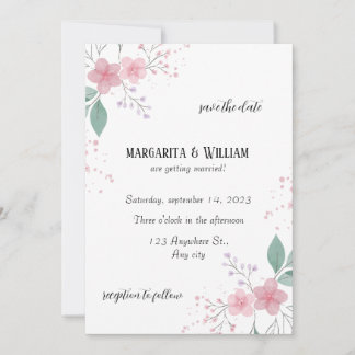 Convites Elegante casamento aviso com antecedência