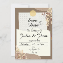 Elegante casamento aviso com antecedência