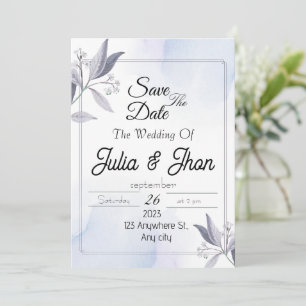 Convites Elegante casamento aviso com antecedência