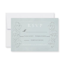 Elegante Casamento Azul Claro  Opções de Menu para