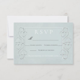 Convites Elegante Casamento Azul Claro  Opções de Menu para