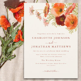Convites Elegante Casamento Boho Floral de Outono