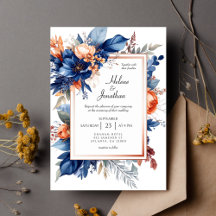 Elegante Casamento Boho Floral em Azul Naval Terra
