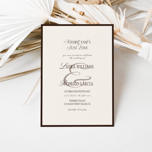 Convites Elegante Casamento Castanho E Bege Dinheiro Antigo (Criador carregado)