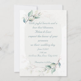 Convites Elegante Casamento de Amor Botânico