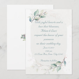 Convites Elegante Casamento de Amor Botânico