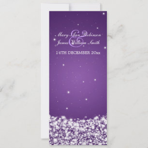 Convites Elegante Casamento de Estrela Sparkle Purple