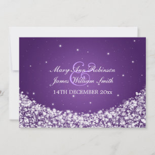 Convites Elegante Casamento de Estrela Sparkle Purple