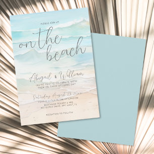 Convites Elegante Casamento de Verão na Praia