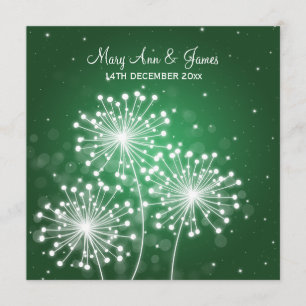 Convites Elegante Casamento de Verão Sparkle Emerald Green