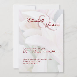Convites Elegante Casamento Floral Romântico Soft Lily Scri
