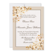 Elegante Casamento Formal Floral em Ouro e Marfim