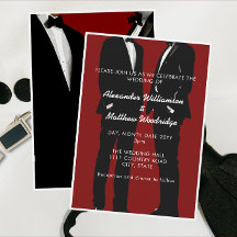 Elegante Casamento Gay Moderno Burgundy