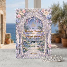 Convites Elegante Casamento Islâmico Floral