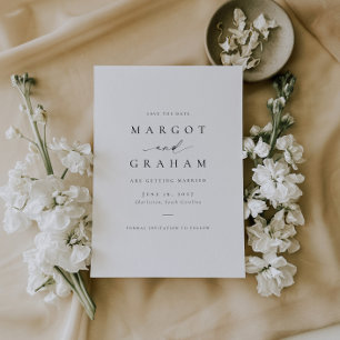 Convites Elegante Casamento Minimalista Salve a Data