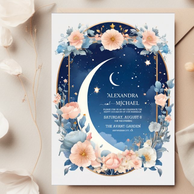 Convites Elegante, Casamento Moderno com Constelações Celes (Criador carregado)