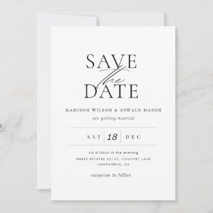 Convites Elegante Casamento Salvar a Data Clássico