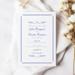 Convites Elegante Casamento vintage azul francês chic<br><div class="desc">Convite para Casamento vintage Azul Elegante Chic French</div>