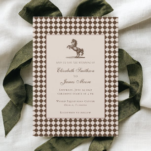 Convites Elegante Cavalo de Dinheiro Antigo Casamento Eques