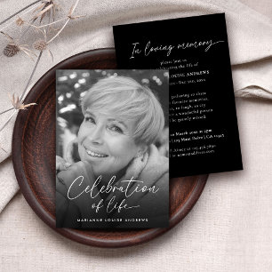 Convites Elegante Celebração Branca Negra do Memorial da Vi