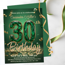 Elegante Celebração de 30 Anos em Verde e Dourado