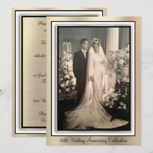 Convites Elegante Celebração de 60º Aniversário