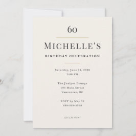 Convites Elegante Celebração de 60 Anos Minimalista