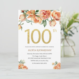 Convites Elegante celebração de aniversário floral aquarela