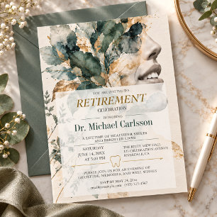 Convites Elegante Celebração de Aposentadoria de Dentista c