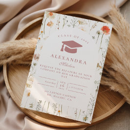 Convites Elegante Celebração de Formatura com Flores Silves