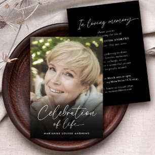 Convites Elegante Celebração de Fotos do Memorial da Vida
