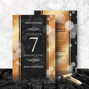 Convites Elegante Celebração do 7º Aniversário de Casamento