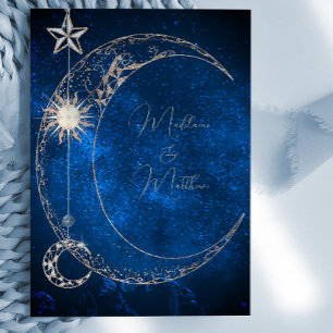 Convites Elegante Celestial Stars Galaxy Noite Casamento